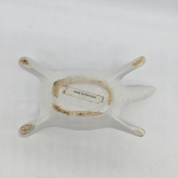 Vintage Porcelain Turtle Trinket Box Made in Portugal Floral White Blue READ - Picture 7 of 10